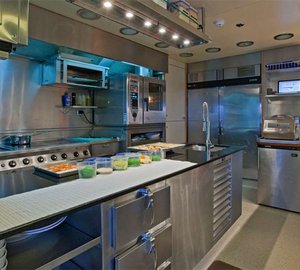 Ship's Galley On Board Yacht DIAMOND A