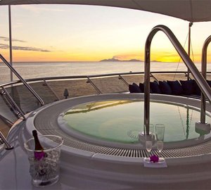Sunset Dusk: Yacht DIAMOND A's Jacuzzi Pool Pictured