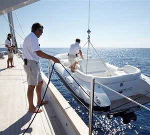 Ship's Tender Launch On Board Yacht TWIZZLE