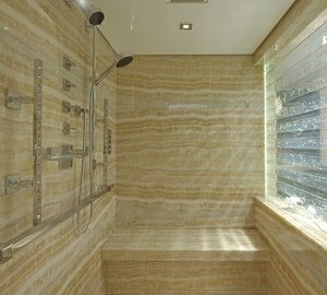 Showering Area On Board Yacht HUNTRESS