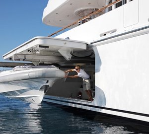 Ship's Tender Launching Aboard Yacht HUNTRESS