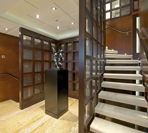 Lobby Stairway Aboard Yacht HUNTRESS
