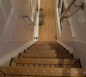 Deck Stairway On Yacht HUNTRESS