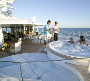 Jacuzzi Pool In Use On Yacht HUNTRESS