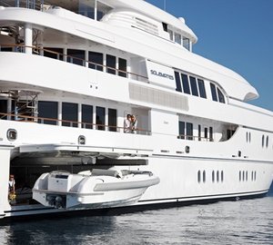 Ship's Tender Portside On Board Yacht HUNTRESS