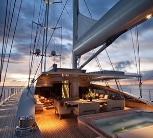 Evening: Yacht VERTIGO's Aft Deck Captured