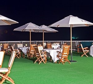 Evening: Yacht LOALOAT AL BEHAR's Sun Deck Captured