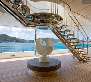 Deck Stairway Aboard Yacht ECLIPSE