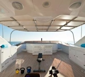 Gymnasium Upon Sun Deck Aboard Yacht AFRICAN QUEEN