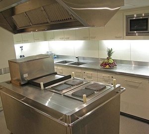 Ship's Galley Aboard Yacht LADY ARRAYA