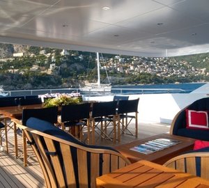 Covered Sitting Zone On Yacht OXYGEN