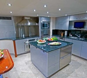 Ship's Galley On Yacht FAR FROM IT