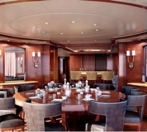 Sky-lounge Deck Enclosed Eating/dining: Yacht CHECKMATE's Artist Rendering Image