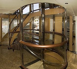 Stairway Aboard Yacht TRIUMPHANT LADY