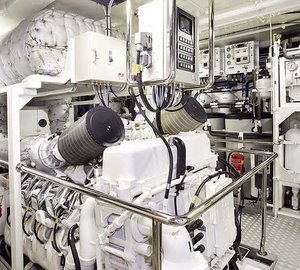Engine Area Aboard Yacht INCEPTION