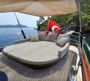 Aft Deck Sun Beds Aboard Yacht REGINA