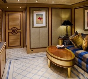 Owners Suite Couch Zone On Board Yacht MESERRET II
