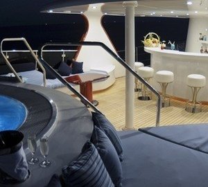 Sunshine Deck Drinks Bar On Board Yacht MESERRET II