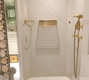 Beautiful Shower With Gold Details
