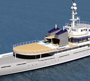 Computer Rendering Aft Aboard Yacht ENIGMA XK