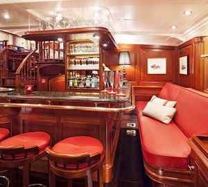 21 Kamaxitha superyacht - lower salon bar - Photo by Cory Silken