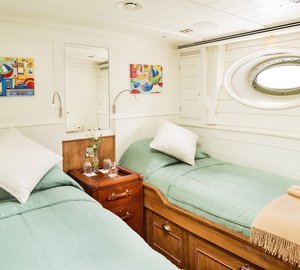 23 Royal Huisman Sailing Yacht Pumula - twin guest cabin - Photo by Cory Silken