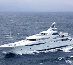 82m Blohm and Voss superyacht GRACEFUL under sea trials - Repair Lille Belt Denmark
