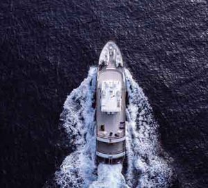 Aerial view of Sprezzatura superyacht