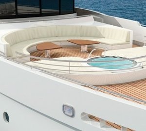 Amels 199 Superyacht Unique foredeck private outdoor lounge and Spa Pool