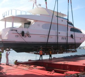 Arrival of Second Love yacht after one months voyage from shipyard in Taiwan