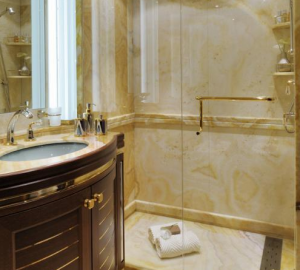 Bathroom Detail inside the Hakvoort Motor Yacht Mirgab VI