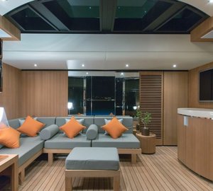 Beach deck interior - yacht PAPI DU PAPI - Photo Credits Marc Paris