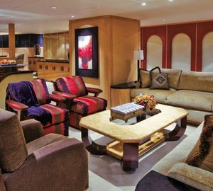 Beautiful interior of the luxury charter yacht Triumphant Lady