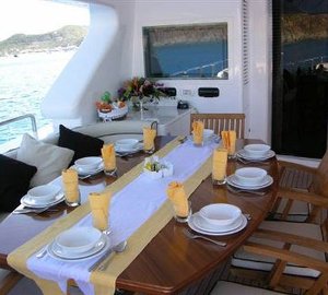 Benetti Yacht BACCHANAL -  Upper Aft Deck Dining