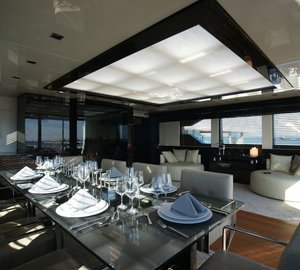 Bilgin 132 superyacht M upper deck dining