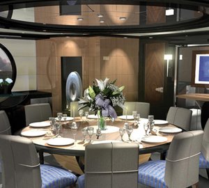 Dining aboard AGAT yacht
