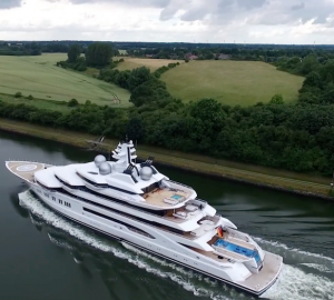 Drone footage: yacht Amadea. Photo credit AS Flycam Kiel.de:Andreas Schuster