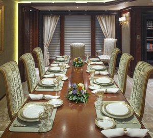 ESTER III superyacht - Dining - Photo by Klaus Jordan