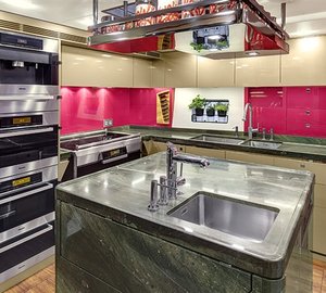 Escapade superyacht - Galley - Photo by Chris Lewis