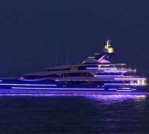 Feadship Yacht Madame Gu at night