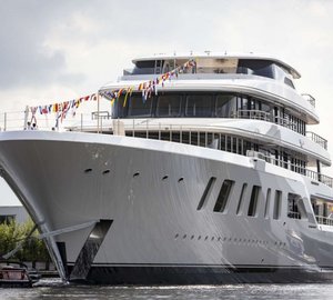 Feadship yacht Aquarius celebrating her launch
