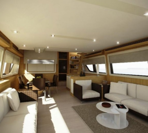 Ferretti 800 Super Yacht - Salon and Dining Area