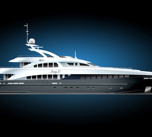 Heesen luxury yacht Lady L - striping plan profile