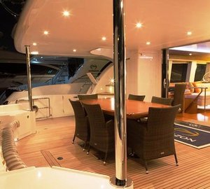 Horizon PC 60 SEA BOSS -  Aft Deck at Night