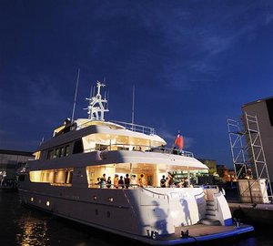 Horizon Polaris superyacht by night