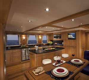 Interior of the superyacht Miss Lisa - Photo credit to Neil Rabinowitz