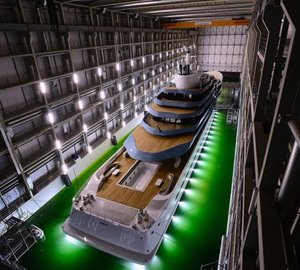 Jubilee in the Oceanco Shed before launch as the largest Dutch private pic by Francisco Martinez