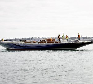 Launch of the 130 ft J Class sailing sloop Endeavour - Image by Yachting Developments