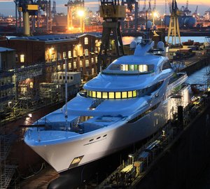 Launch of the 82m superyacht Project GRACEFUL at Blohm + Voss