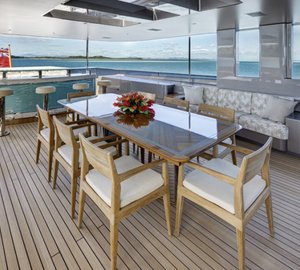 Luxurious exterior aboard motor yacht Loretta Anne